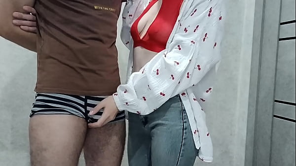 sexy stepmom jerks off stepson’s cock