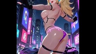 Princess peach cyberpunk version dance (Ai animation)