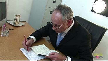 Milf secretary messed up at work and her boss condemed her by drilling her ass hard in anal