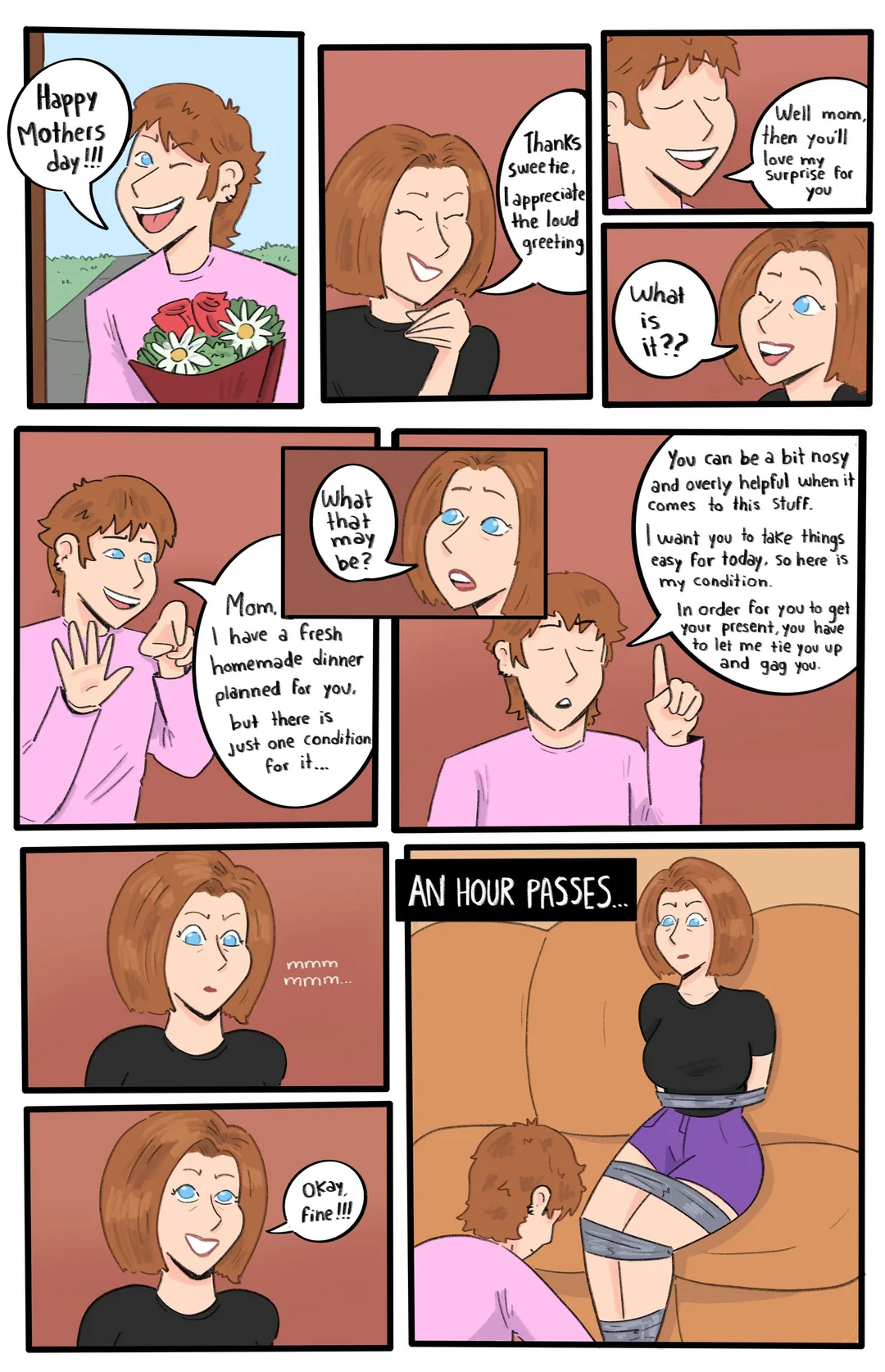 Burgler creates a surprise ( mom son porn comic )