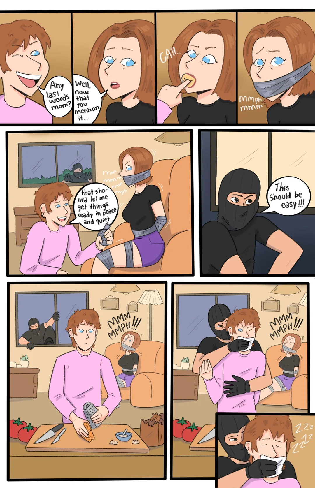 Burgler creates a surprise mom son porn comic 2
